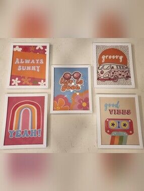 5 Whimsy 70s Framed Prints